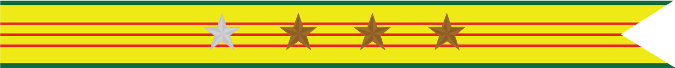 United States Navy Vietnam Service Campaign Streamer With 1 Silver Star & 3 Bronze Stars