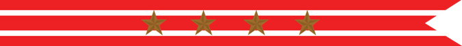United States Navy War of 1812 Campaign Streamer with 4 Bronze Stars